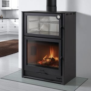 Hergom Laredo Wood Burning Stove with Oven - Cast Iron Design