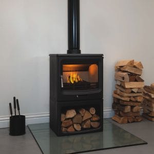 F2 Fires Vue Landscape Wood Burning Multi-Fuel Ecodesign Stove with Logstore